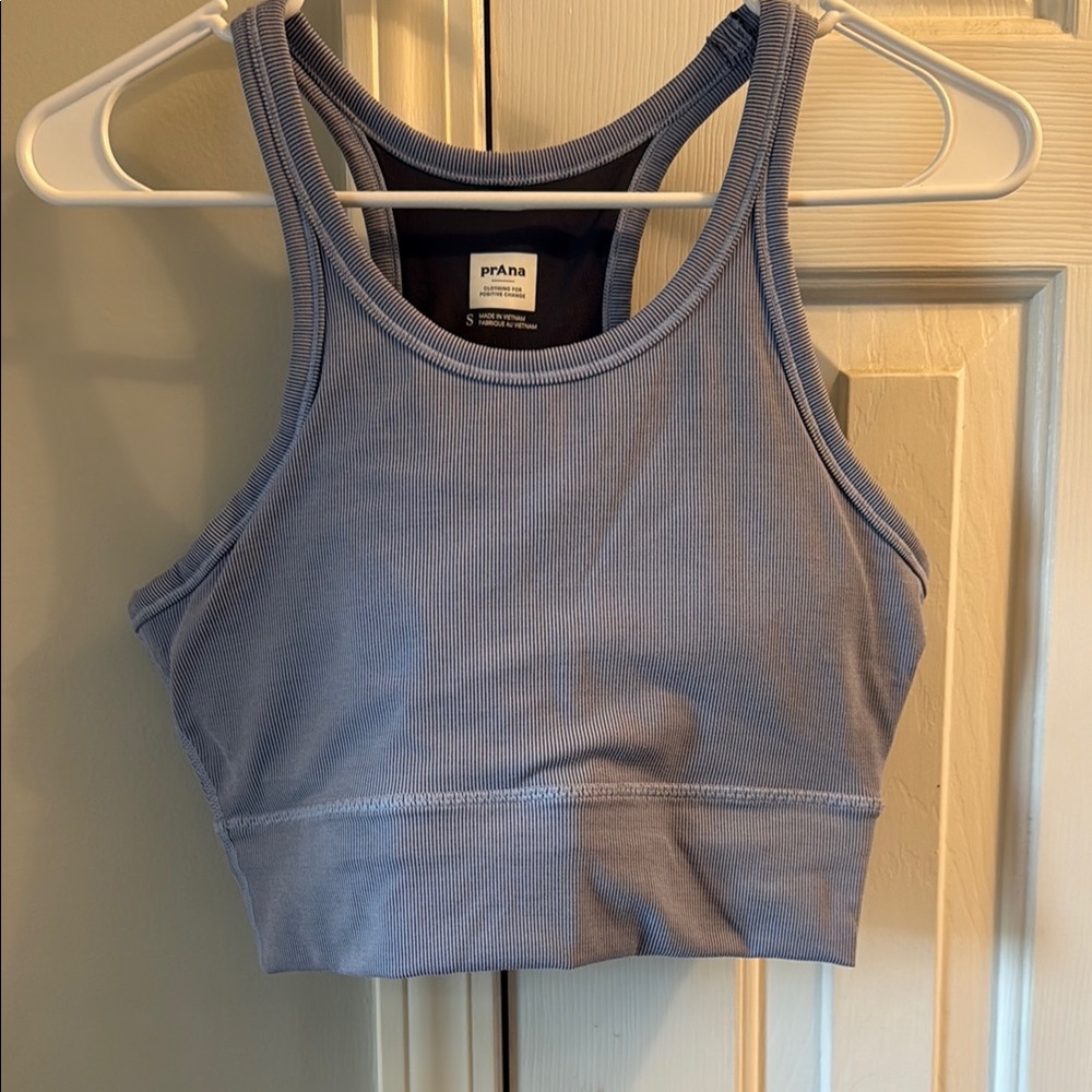 Prana Women's Blue Ribbed Sports Bralette